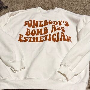 White esthetician crewneck